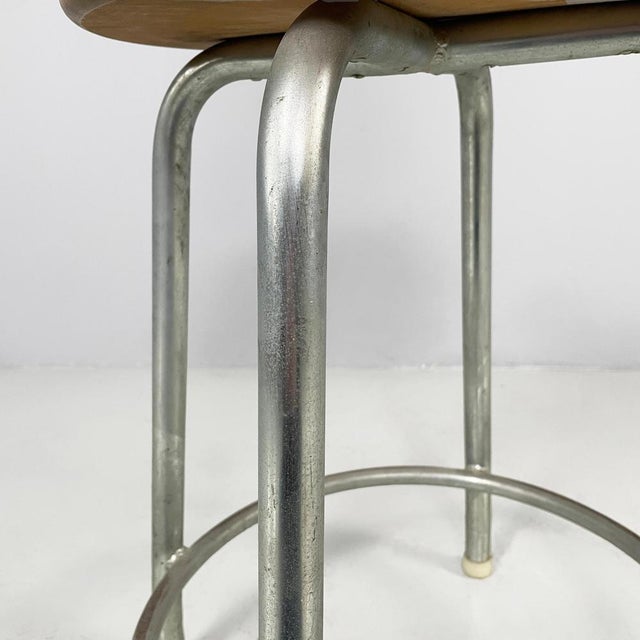 Brown Mid-Century Modern Italian Wooden and Metal Stool by Embru, 1960s For Sale - Image 8 of 15