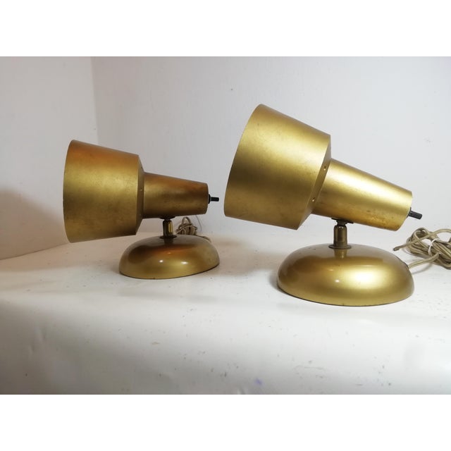 Conical Aluminum Wall Lamps, Italy, 1950s, Set of 2 For Sale - Image 4 of 11