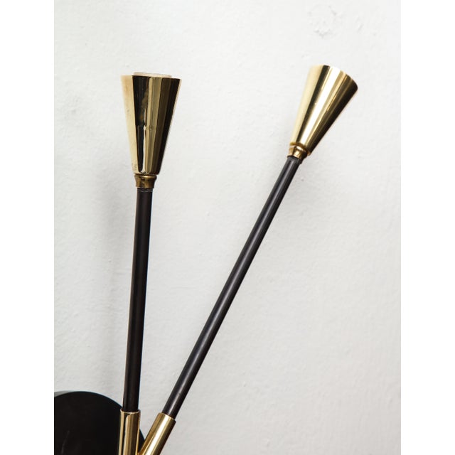 2020s Bespoke Brass and Bronze Sconces Inspired by Midcentury Design - a Pair For Sale - Image 5 of 13