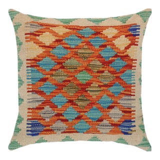 1990s Shabby Chic Turkish Hand Woven Kilim Throw Pillow For Sale