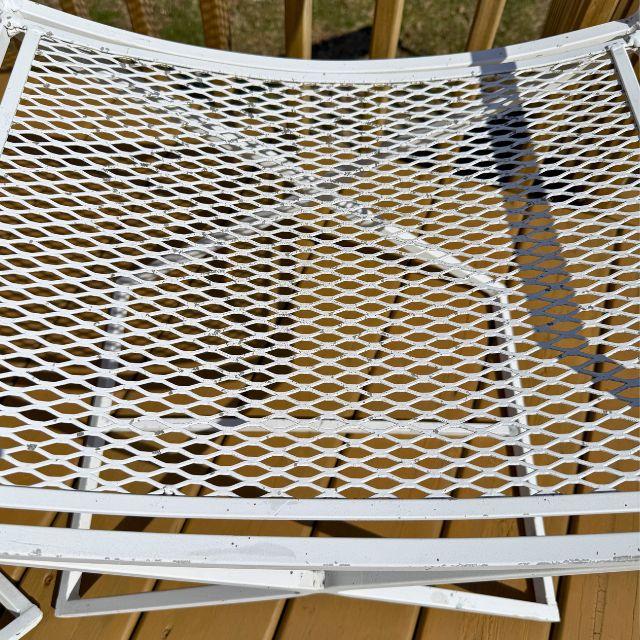 Mid 20th Century, White Metal Director Chairs, Styled After Salterini, Pair (2) For Sale - Image 17 of 18