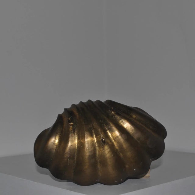 Mid 20th Century French Brass Shell Dish Ashtray For Sale - Image 10 of 11