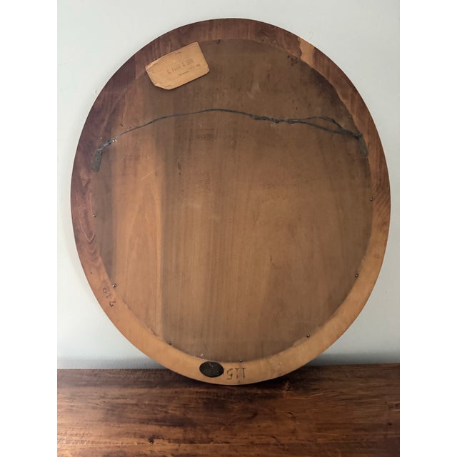 1950s 1952 Statton Furniture Oval Wall Mirror For Sale - Image 5 of 7
