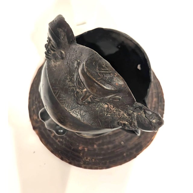Coffee Beninese Bronze & Rope Bust Sculpture For Sale - Image 8 of 8