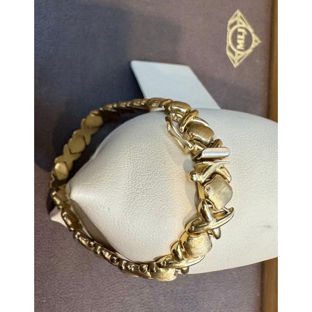 Vintage 14 Karat Yellow Gold 12 Gm X link Bracelet Unisex, 8 Inch Long For Sale - Image 18 of 18