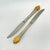 Yamazaki "Monique Gold" Gold Accent Stainless Flatware Set - 61 Pieces (Service for 12 With Storage Case) Vintage 1980's/1990's For Sale - Image 9 of 18