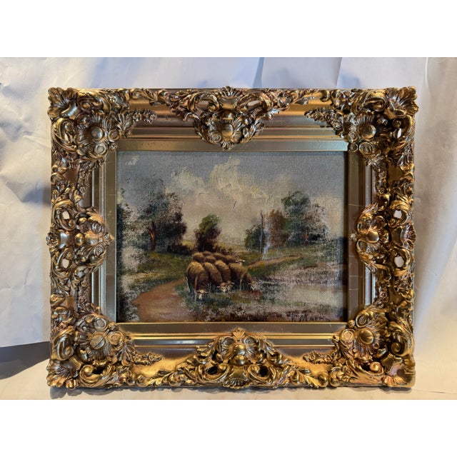 19th Century Italian Pastoral Landscape Painting For Sale - Image 4 of 8