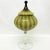 Vintage striped olive-green/yellow-green Cased Glass Apothecary Mid Century. This exquisite piece has a transparent...