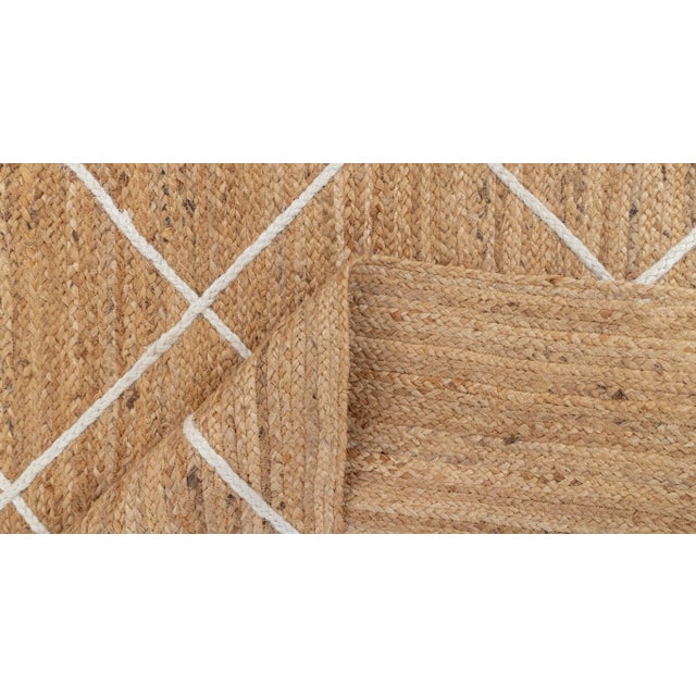 Textile Modern Geometric Bohemian Jute Rug 4x4 Ft. For Sale - Image 7 of 12