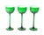 A set of three glasses produced by Carlo Moretti. Made in Italy, this set is made of green and white cased glass. The...