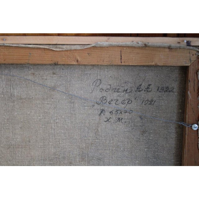 Aleksandr Rodin, Evening, 1981, Oil on Canvas For Sale - Image 10 of 11