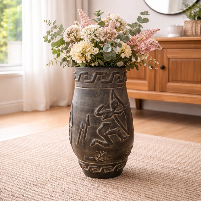 Ceramic Vintage Brutalist Floor Vase by Fco. Figueras, La Bisbal, Spain, 1960s For Sale - Image 7 of 7