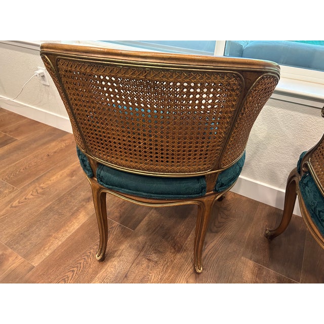Elegant Pair of Vintage Karges French Style Cane Back Armchairs For Sale In Sacramento - Image 6 of 10