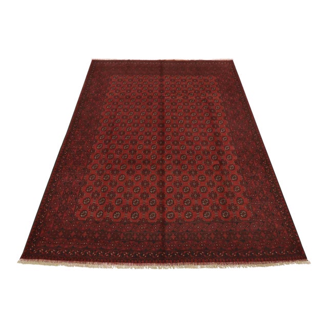 Turkmen Rug 9’9” X 12’7” Red Wool Vintage Tribal Hand-Knotted Oriental Carpet For Sale