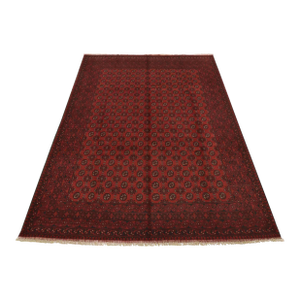 Turkmen Rug 9’9” X 12’7” Red Wool Vintage Tribal Hand-Knotted Oriental Carpet