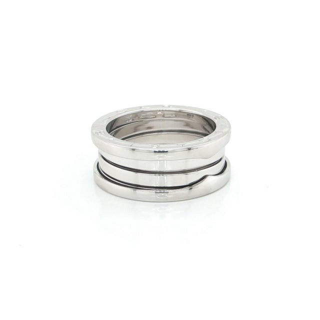 Mid 20th Century Mid 20th Century Bvlgari B.zero1 Three-Band Ring in 18k White Gold w/Cert Size 7.5 / EU 56 For Sale - Image 5 of 9