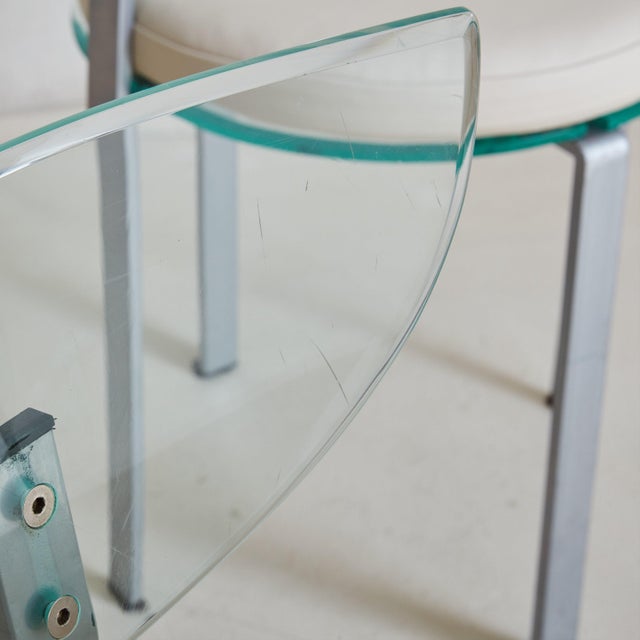 Postmodern Acrylic Dining or Accent Chair with Leather Cushion, France 1980s For Sale - Image 11 of 12