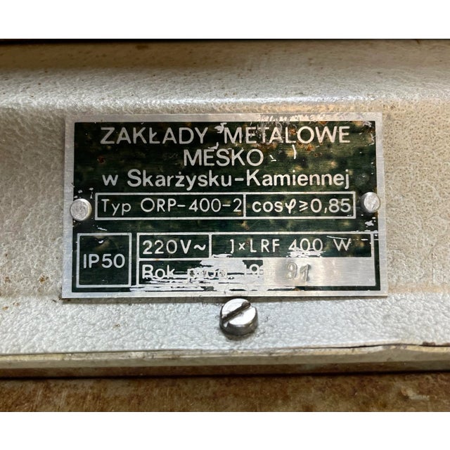 Gray Polish Industrial Factory Ceiling Lamp from Mesko, 1990s For Sale - Image 8 of 16