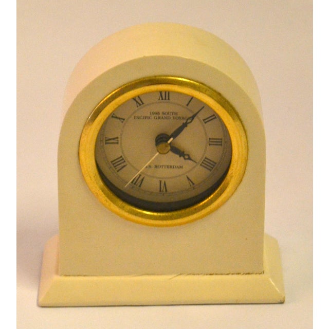 1995 Beige Desk Table Clock South Pacific Grand Voyage S S Rotterdam Classic For Sale - Image 14 of 15
