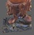 Early 20th Century Antique Hand Carved Hardwood Hotei Happy Joyous Buddha Arms Raised Holding a Lotus Flower Table Lamp For Sale - Image 5 of 16