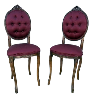1970s Vintage French Boudoir Chairs-Pair
