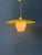 Mid-Century Modern Opaline Glass Pendant Lamp with Yellow Metal Shade For Sale - Image 13 of 13