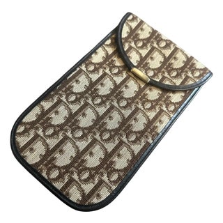 21st Century Leather and Logo Canvas Phone or Glasses Case by Christian Dior For Sale