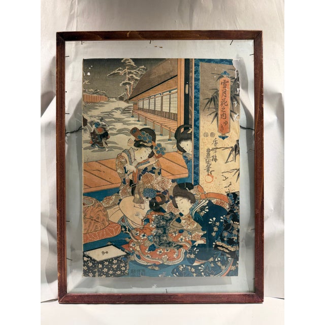 Wood Utagawa Kunisada, Original Woodblock Print, Edo Period For Sale - Image 7 of 11