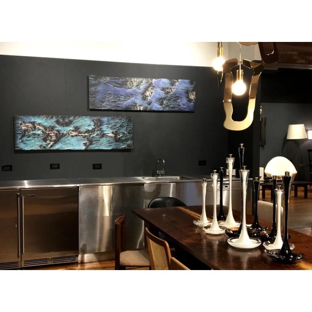 Contemporary Cuzco, Contemporary Digital Artwork, Computational Engraving on Aluminum, Greens, 2019 For Sale - Image 3 of 5