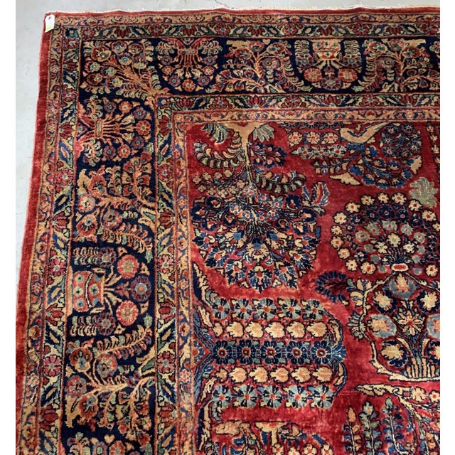 1920s, Handmade Antique Persian Sarouk Rug 9.1' X 11.6' For Sale - Image 10 of 10