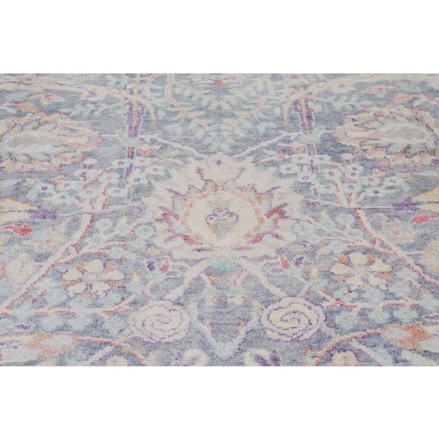 2010s Pakistani Oushak Hand Knotted Wool Rug, 9'9"x13'7" For Sale - Image 5 of 6