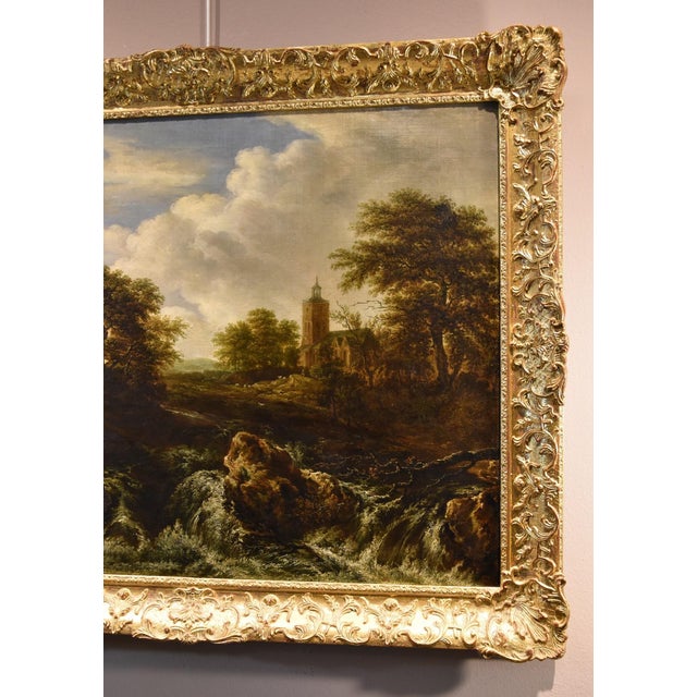 After Jacob Van Ruisdael, Landscape with Wood, 1670, Oil on Canvas, Framed For Sale - Image 7 of 18
