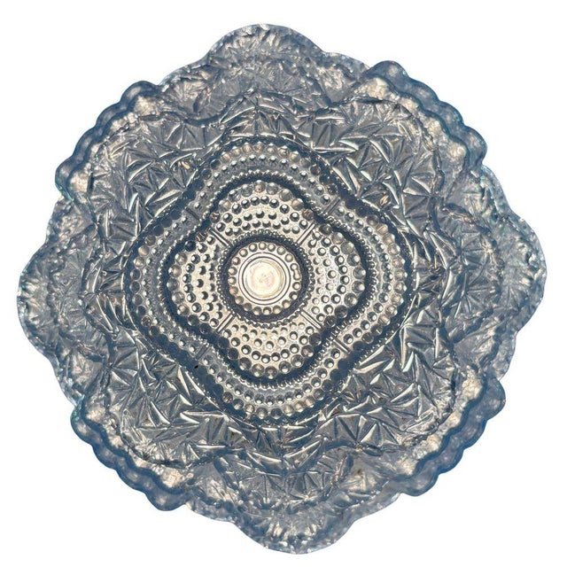 Art Deco Brass Ceiling Pendant W/ Stepped Blue Glass Deco Globe, Set of 4 For Sale In Los Angeles - Image 6 of 7