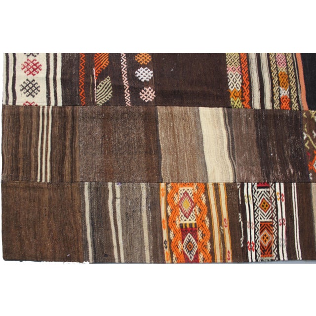 Handmade Antique Patchwork Kilim. 5'7" X 7'9" For Sale - Image 4 of 4