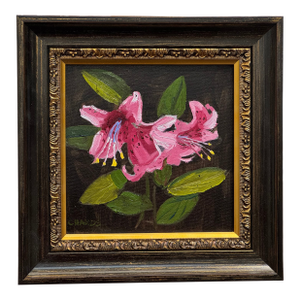 "Delicious Lillies: A Delicious Little Gem" Original Painting by George T. Chakos, Framed