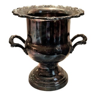 Late 20th Century Baroque Style Silver Plate Champagne Bucket / Wine Cooler For Sale