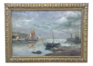 Victorès, Seascape, 1950s, Oil on Canvas, Framed