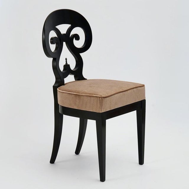 Wood Biedermeier Ebonized Dining Chairs, Set of 8 For Sale - Image 7 of 18