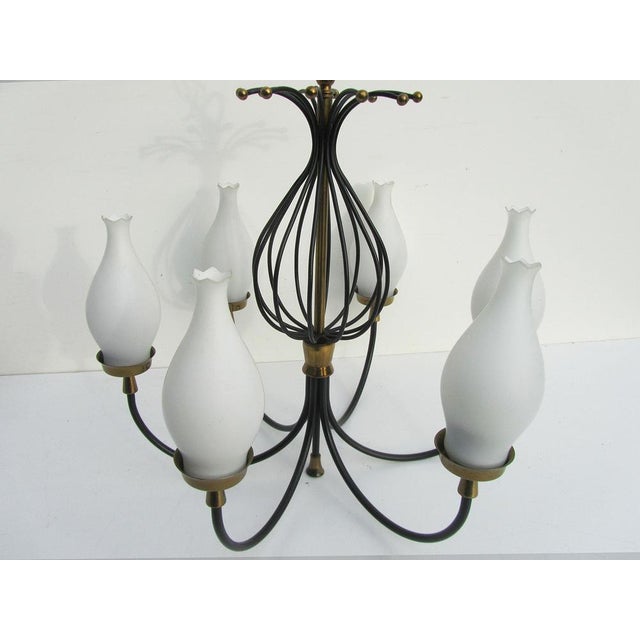 Special set of 2 chandeliers,one with 6 lights and one with 8 lights These chandeliers are not marked, but in the style of...