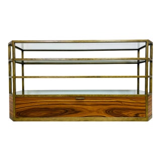 Elegant Vintage Italian Shelving Console For Sale