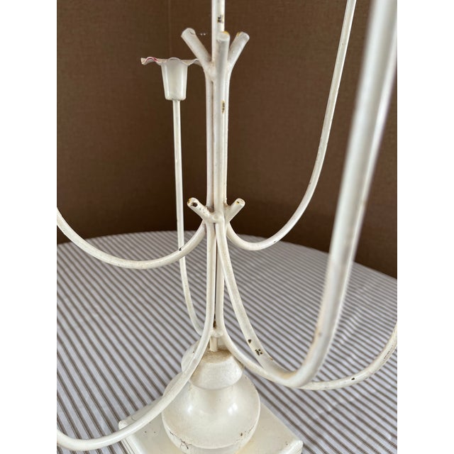 Early 20th Century Vintage Shabby Chic Seven-Arm Metal Candelabra For Sale - Image 5 of 7
