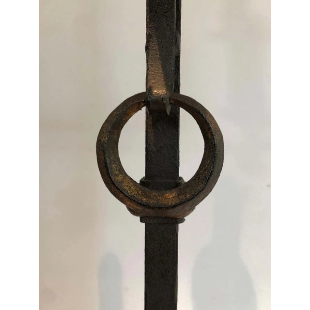 1940s French Work Wrought and Gilt Iron Floor Lamp For Sale - Image 12 of 13