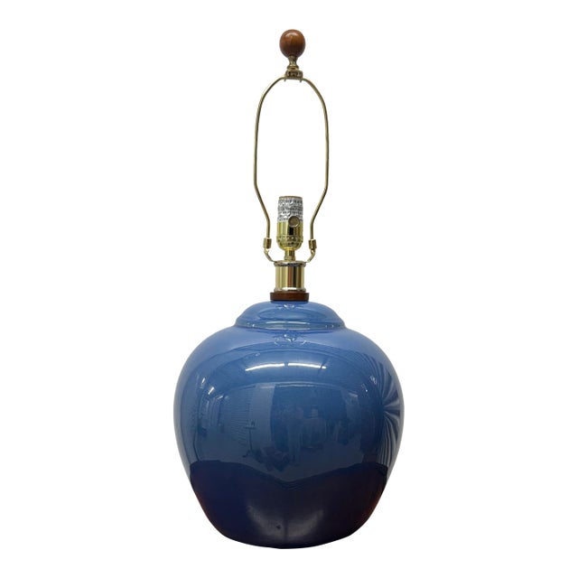 Vintage Ralph Lauren Blue Table Lamp For Sale