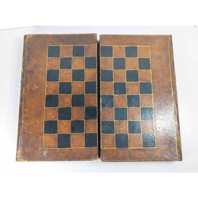 20th Century Faux Leather Book Game Box for Chess, Checkers or Backgammon For Sale - Image 13 of 13