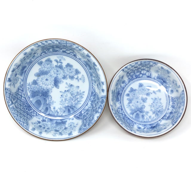 Japanese Vintage Japanese Imari-Style Porcelain Bowls — Matched Pair For Sale - Image 3 of 10