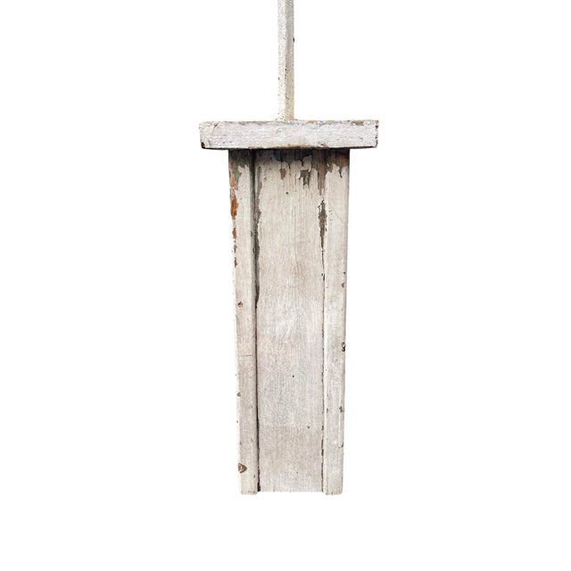 Antique Mounted "Widow's Walk" Iron Architectural Element on Painted Wood Base For Sale In Chicago - Image 6 of 11