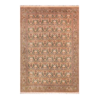 Bohemian Hamjolie Pak-Persian Gold/Green Wool Rug - 8'9'' X 12'3'' For Sale
