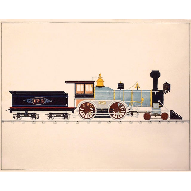Halsey Reproduction Vintage Train Illustration Prints Set of 4 For Sale - Image 9 of 17