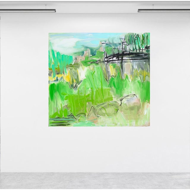“Highland Green” is a large-scale original abstract painting that I created in oil on linen. My work explores gesture,...