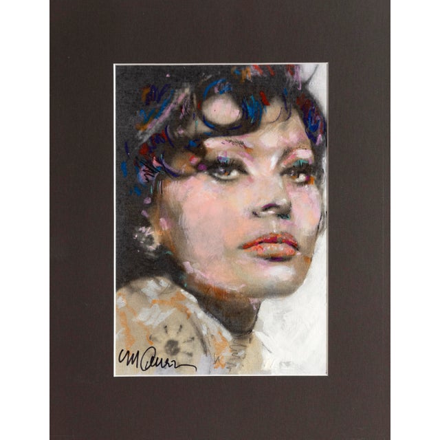 Late 20th Century Sophia Loren, Sid Maurer Oil and Acrylic on Foamcore, Signed Lower Left For Sale - Image 5 of 5